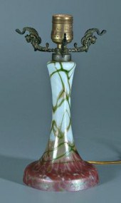 Art glass lamp base, glass por