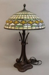 Art glass lamp by Quoizel Inc.