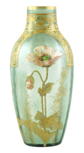 ART GLASS: LARGE ART NOUVEAU "