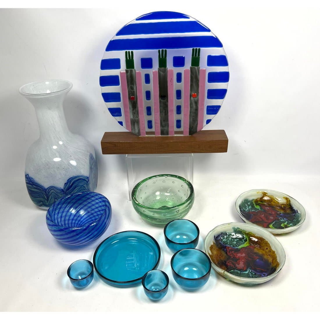 Art Glass Lot. Fused Art Glass on