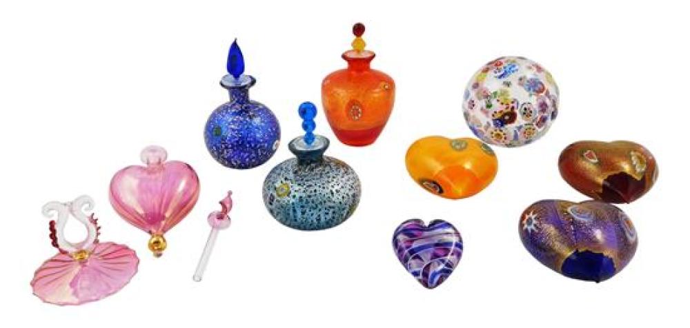 ART GLASS: NINE PIECES OF