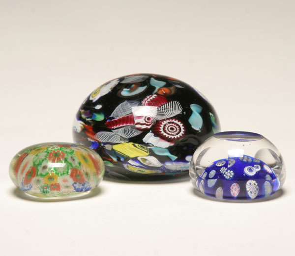Art glass paperweights; one