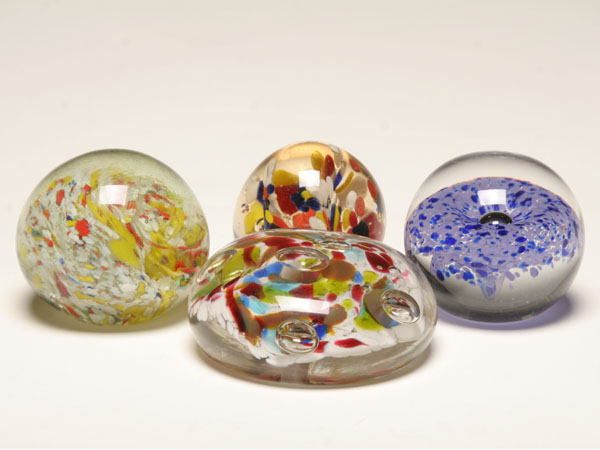 Art glass paperweights; one