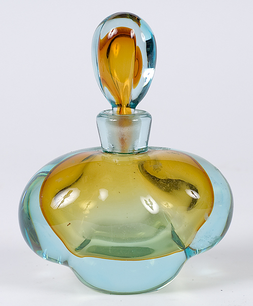 Art Glass Perfume Blue and amber
