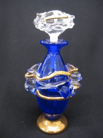 Art Glass Perfume Bottle cobalt