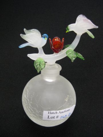 Art Glass Perfume Bottle satin with