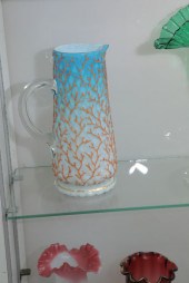ART GLASS PITCHER. Having Cora