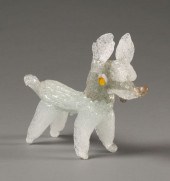 Art glass pulegoso dog figure.
