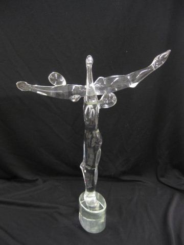 Art Glass Sculpture of Acrobats man