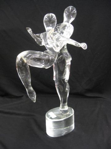 Art Glass Sculpture of Acrobats man