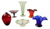 ART GLASS: SIX PIECES OF CONTE