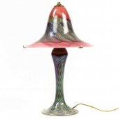 ART GLASS TABLE LAMP BY SWALLO