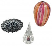 ART GLASS: THREE ARTIST SIGNED