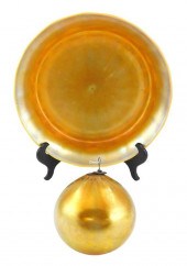 ART GLASS: TWO GOLD IRIDESCENT
