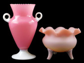 ART GLASS: TWO PIECES: STEUBEN