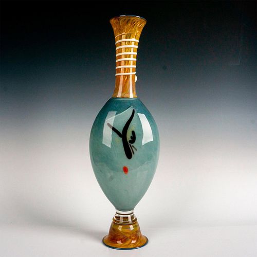 ART GLASS VASE, ABSTRACT DESIGNTall
