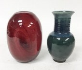 ART GLASS VASE & ART POTTERY V