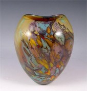 ART GLASS VASE BY PETER LAYTON