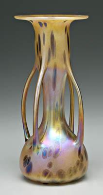 Art glass vase, iridescent gold,