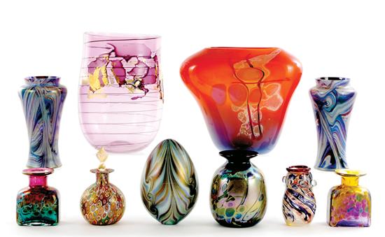 Art glass vases scent bottle and