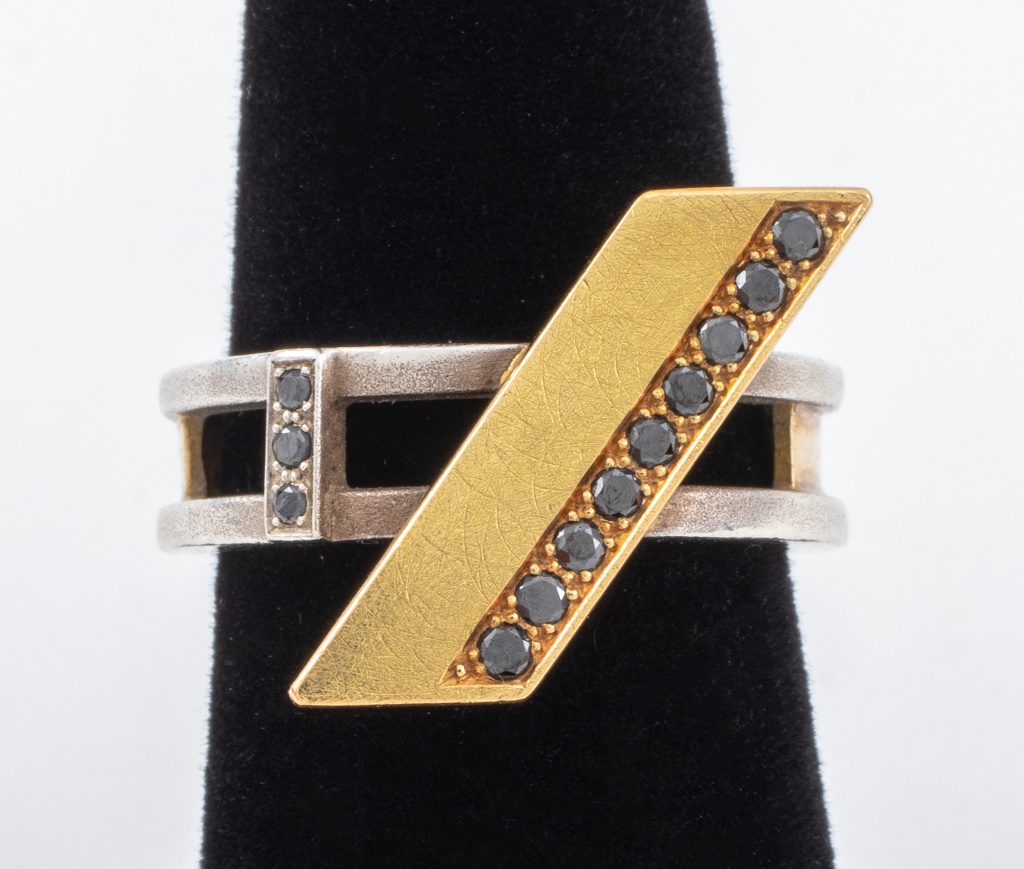 ART JEWELRY SILVER 18K GOLD & BLACK