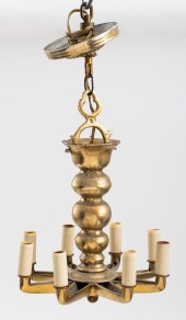 ART MODERNE BRASS EIGHT-LIGHT