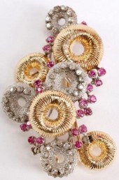 ART MODERNE STYLE 18KT, RUBY &