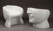ART MODERNE-STYLE WHITE MARBLE