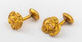 ART NOUVEAU 14K GOLD CARVED MU