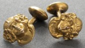 ART NOUVEAU 14K GOLD CARVED MU