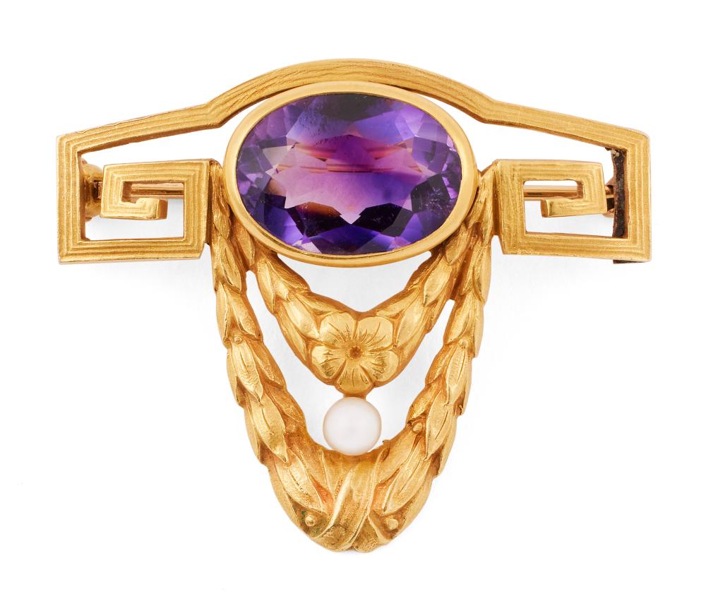 ART NOUVEAU 14KT YELLOW GOLD,