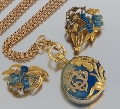 Art Nouveau 18k Enameled Watch