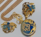 Art Nouveau 18k Enameled Watch