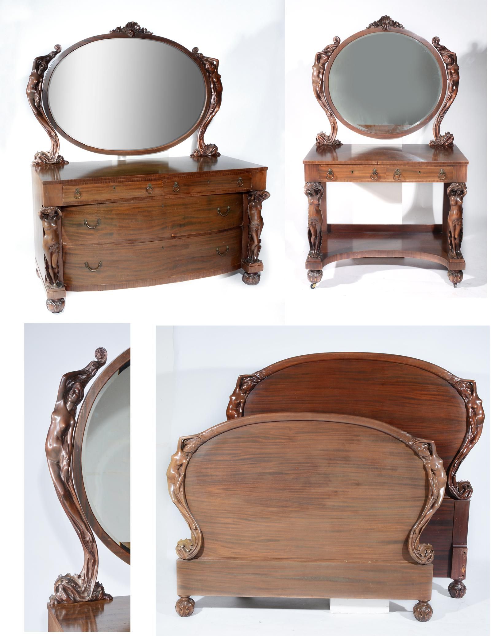 ART NOUVEAU 3 PC BEDROOM SET WITH