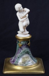 Art Nouveau agate raised ivory