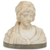 ART NOUVEAU ALABASTER BUST SCU
