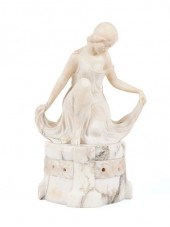 ART NOUVEAU ALABASTER TABLE LA