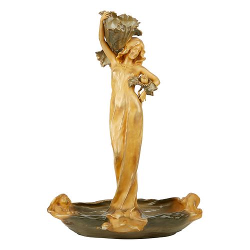 ART NOUVEAU AMPHORA POTTERY FIGURAL
