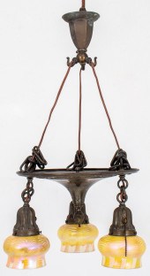 ART NOUVEAU BRASS 3-ARM QUEZAL
