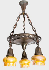 ART NOUVEAU BRASS 3-ARM QUEZAL