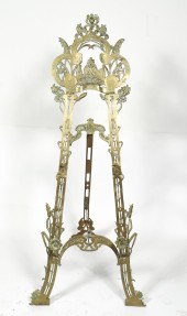 ART NOUVEAU BRASS EASEL WITH M