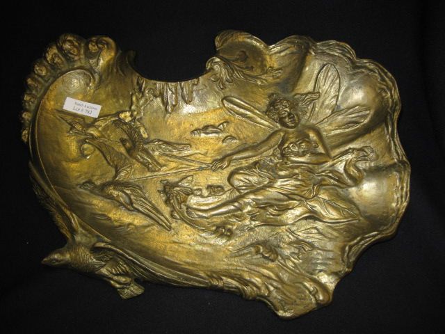 Art Nouveau Brass Tray birds