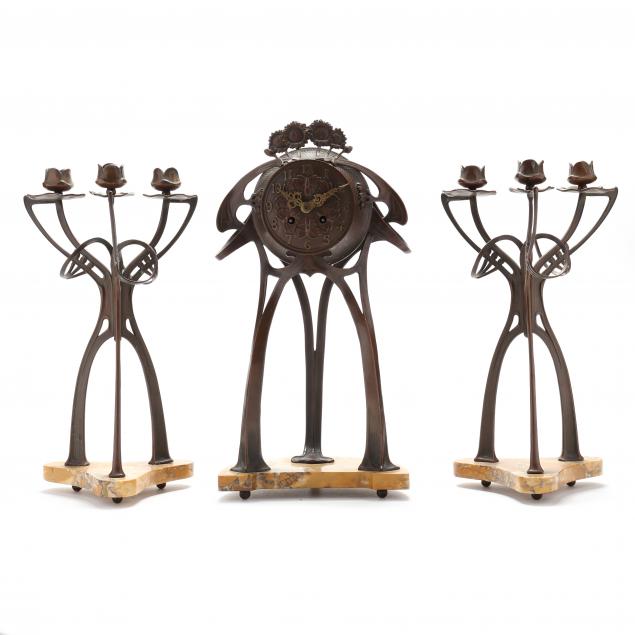 ART NOUVEAU BRONZE AND MARBLE
