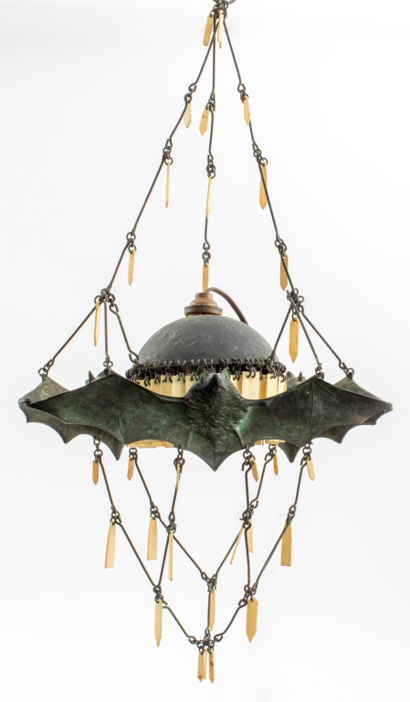 ART NOUVEAU BRONZE & BONE BAT MOTIF