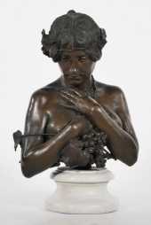 ART NOUVEAU BRONZE BUSTLate 19