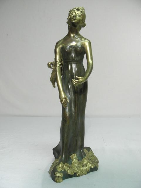 Art nouveau bronze sculpture of a