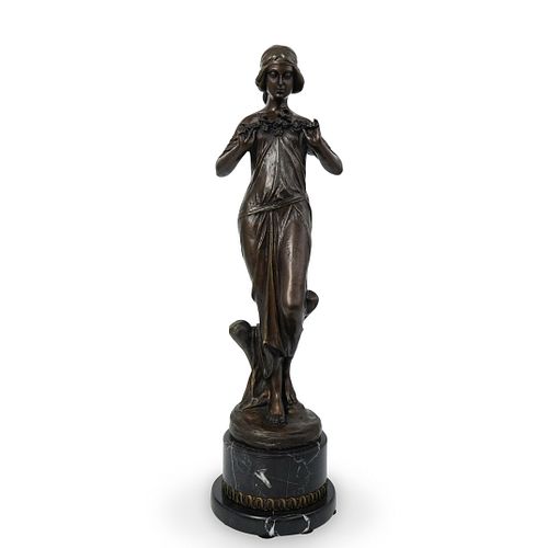 ART NOUVEAU BRONZE SCULPTURE SIGNED