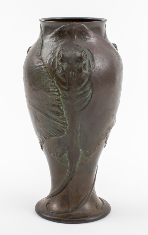 ART NOUVEAU BRONZE VASE WITH