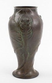 ART NOUVEAU BRONZE VASE WITH S