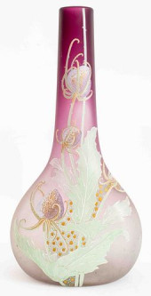 ART NOUVEAU ENAMELED OMBRE GLA